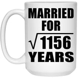 34th Anniversary Married For Square Root of 1156 Years - 15oz Coffee Mug