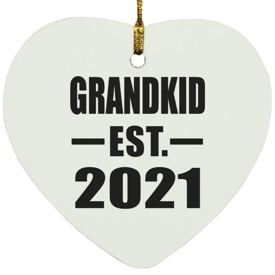 Grandkid Established EST. 2021 - Heart Ornament