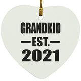 Grandkid Established EST. 2021 - Heart Ornament