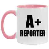 A+ Reporter - 11oz Accent Mug Pink