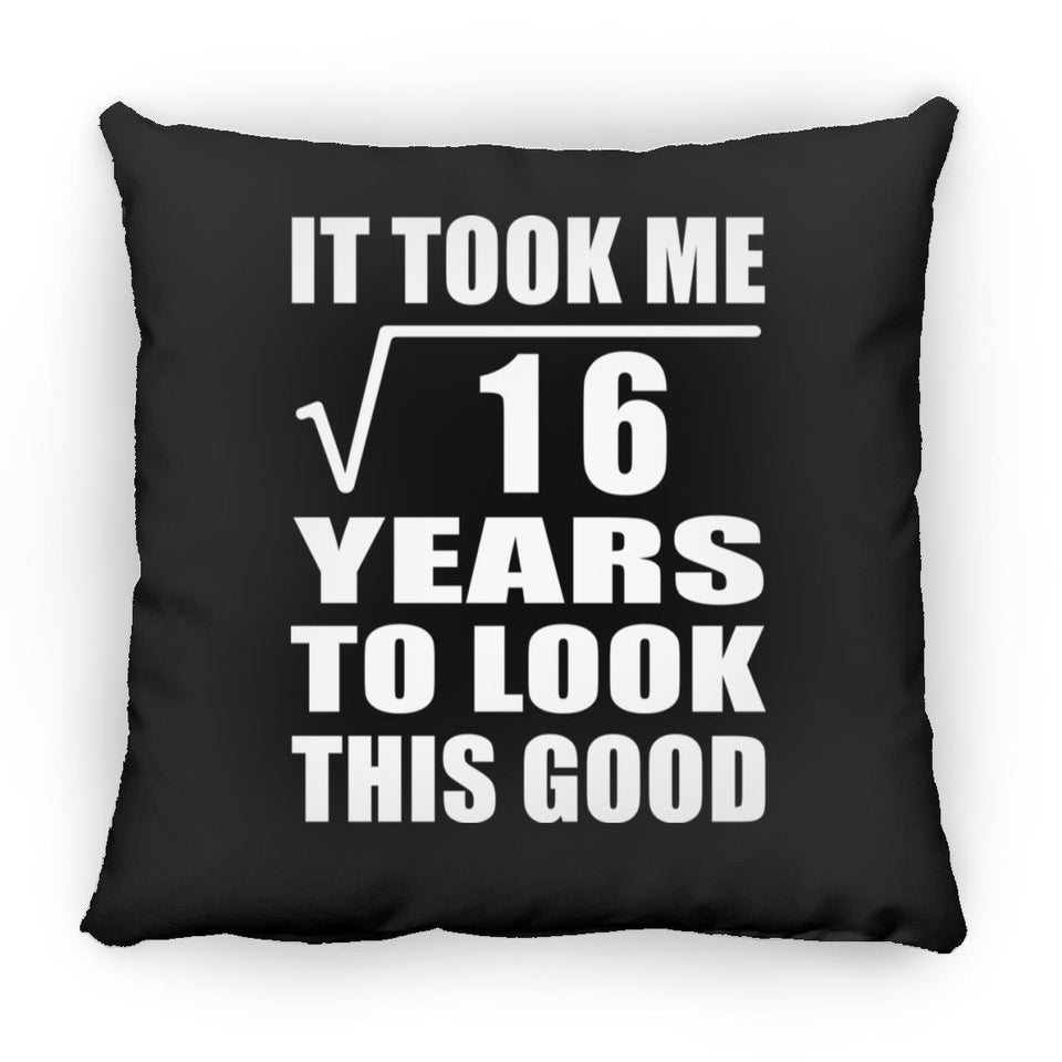 4th Birthday Took Square Root of 16 Years To Look Good - Throw Pillow Black
