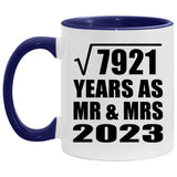 89th Anniversary Square Root of 7921 Years As Mr & Mrs 2023 - 11oz Accent Mug Purple