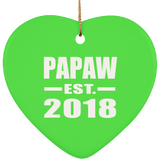 Papaw Established EST. 2018 - Heart Ornament