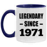 53rd Birthday Legendary Since 1971 - 11oz Accent Mug Purple