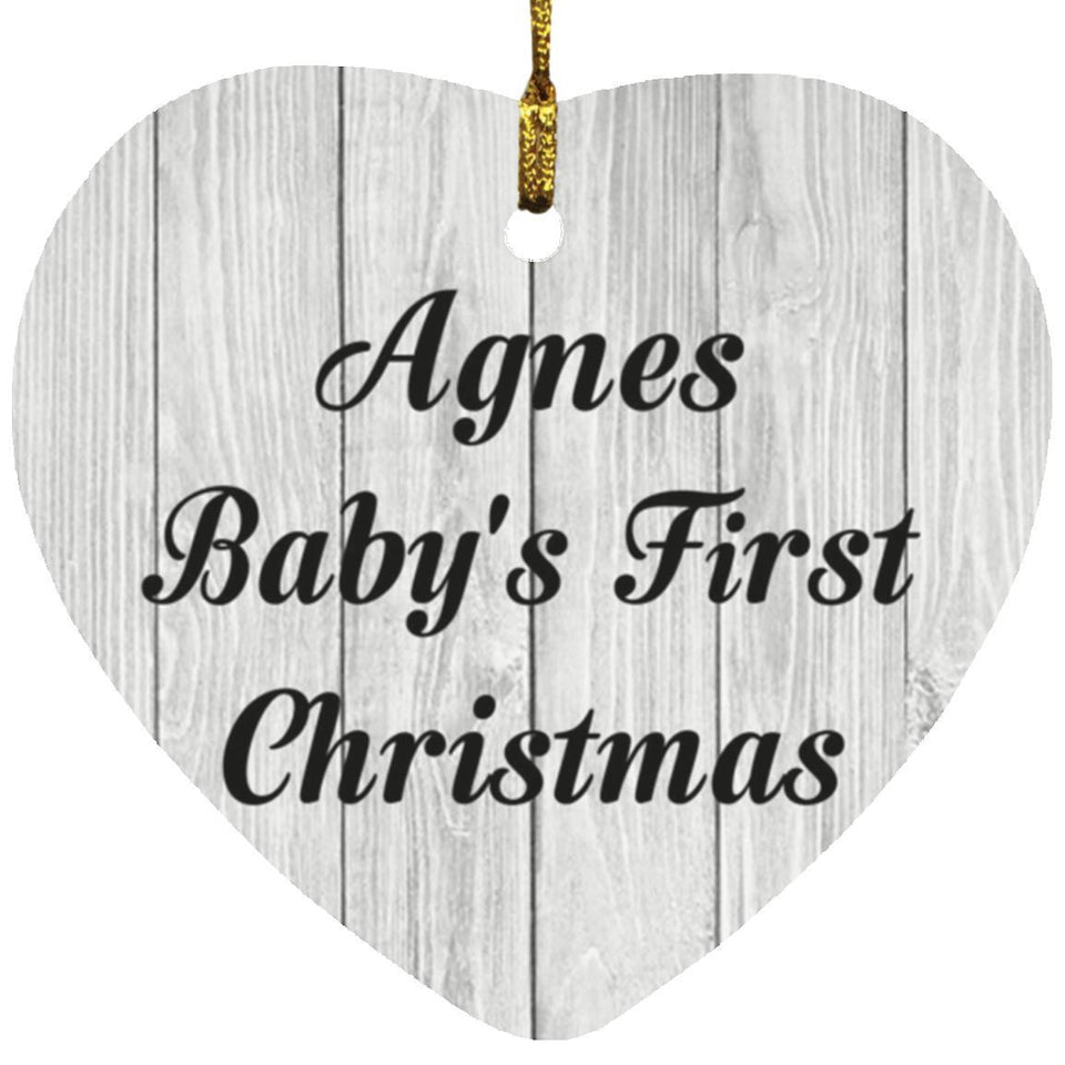 Agnes Baby's First Christmas - Heart Ornament F