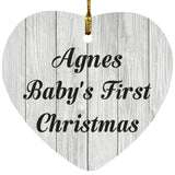 Agnes Baby's First Christmas - Heart Ornament F