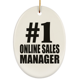 Number One #1 Online Sales Manager - Oval Ornament