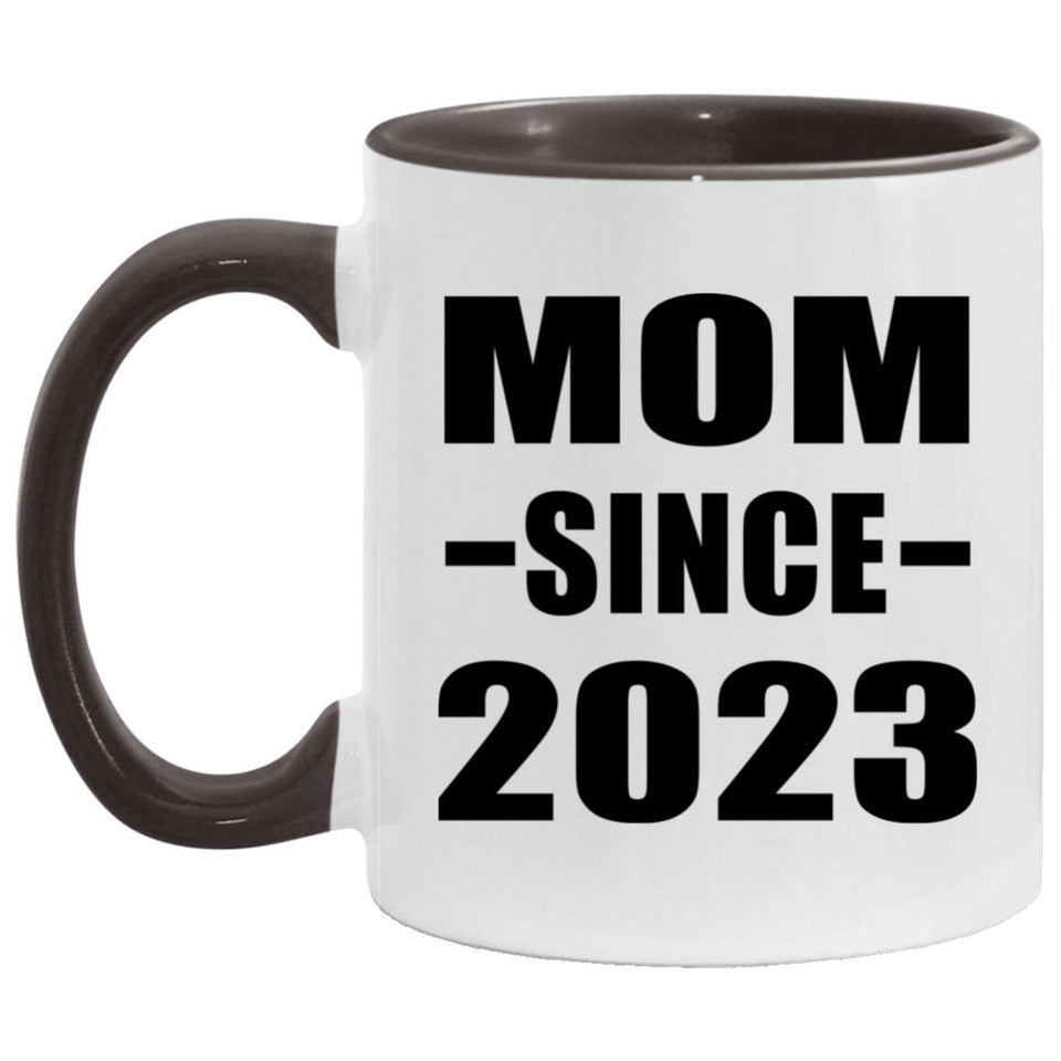 Mom Since 2023 - 11oz Accent Mug Black