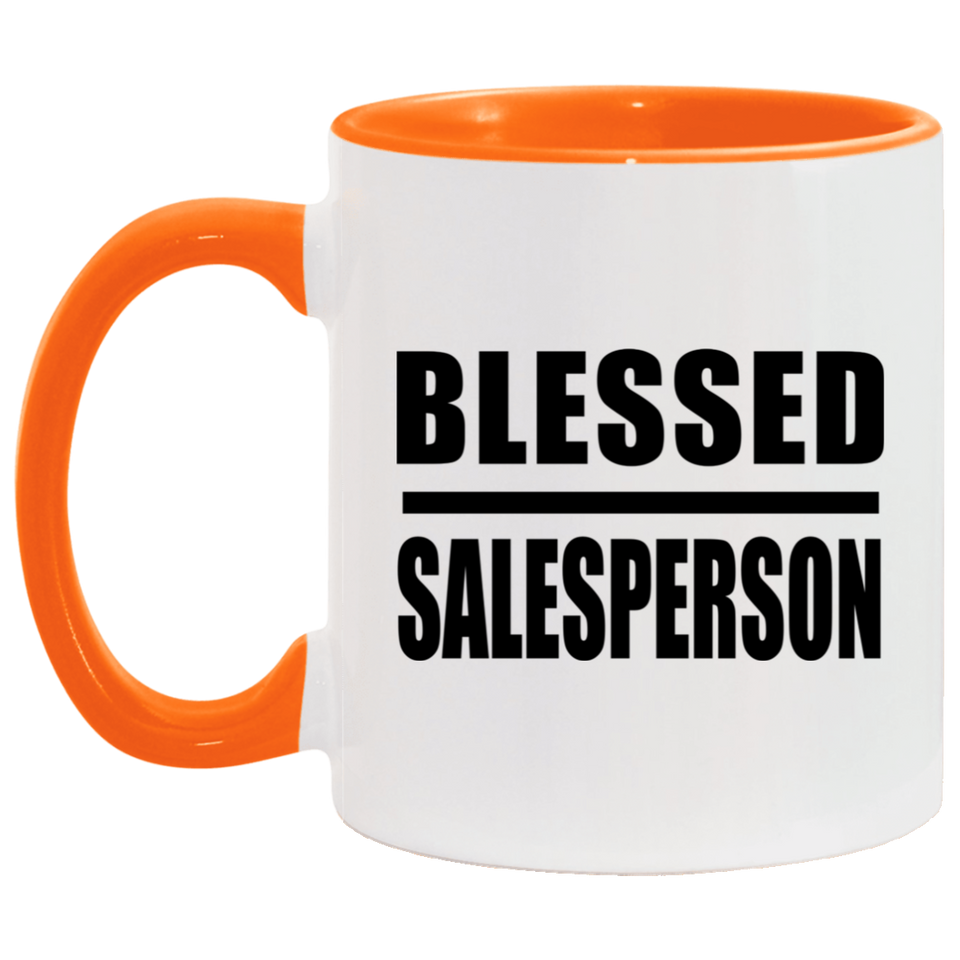 Blessed Salesperson - 11oz Accent Mug Orange