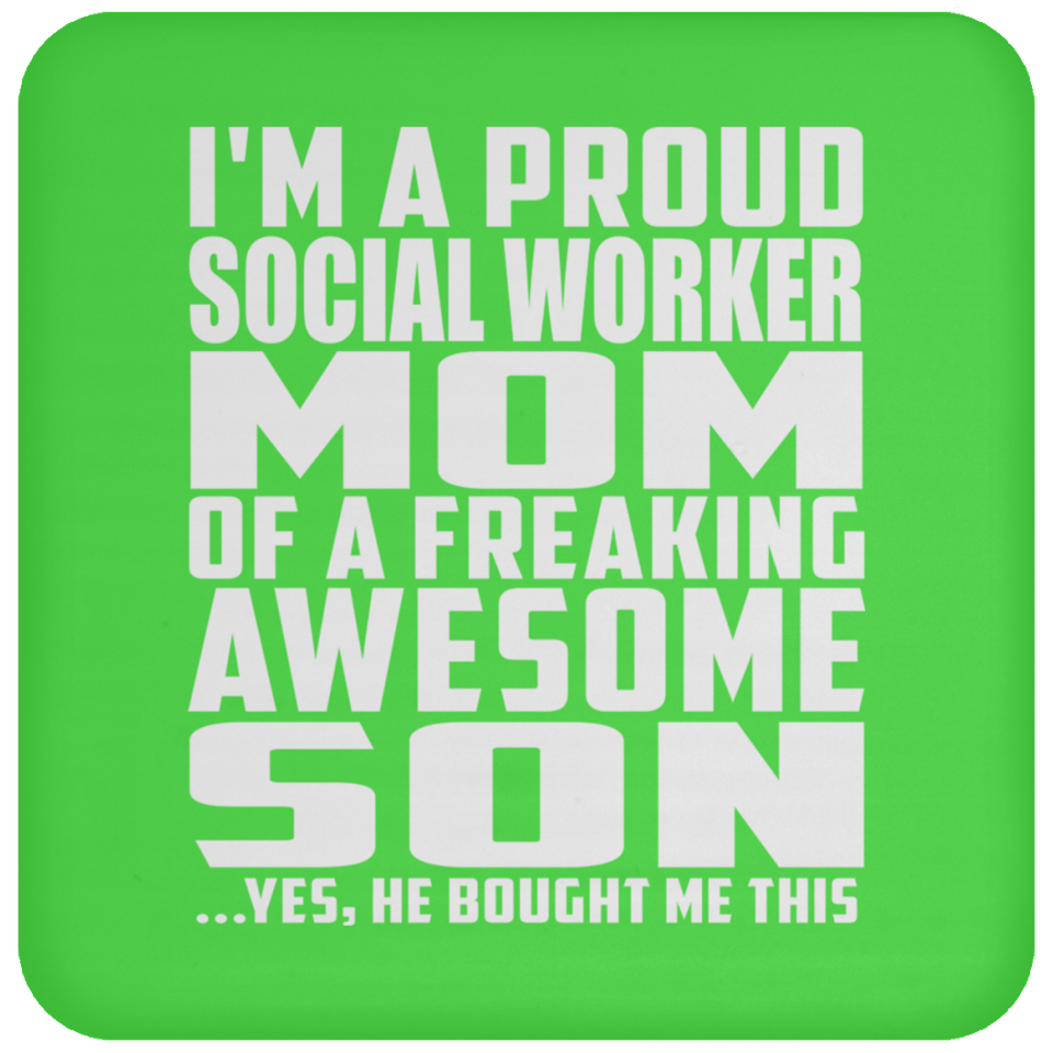 Proud Social Worker Mom Of Awesome Son - Drink Coaster