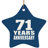 71st Anniversary 71 Years - Star Ornament