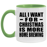 All I Want For Christmas Is More Home Brewing - 11oz Accent Mug Green