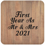 First Year As Mr & Mrs 2021 - Drink Coaster C