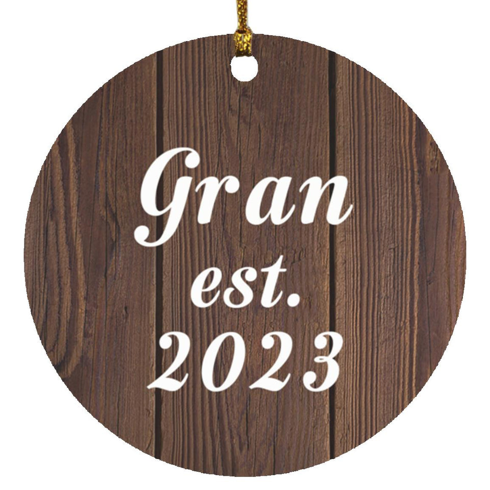 Gran Established EST. 2023 - Circle Ornament D