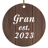 Gran Established EST. 2023 - Circle Ornament D