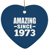 51st Birthday Amazing Since 1973 - Heart Ornament