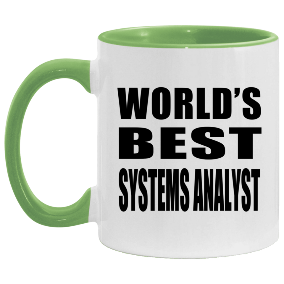 World's Best Systems Analyst - 11oz Accent Mug Green