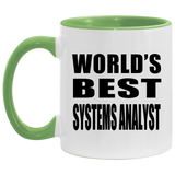 World's Best Systems Analyst - 11oz Accent Mug Green