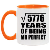 76th Anniversary Square Root of 5776 Years of Mr Perfect - 11oz Accent Mug Orange
