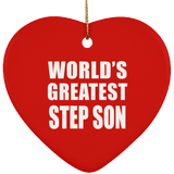World's Greatest Step Son - Heart Ornament
