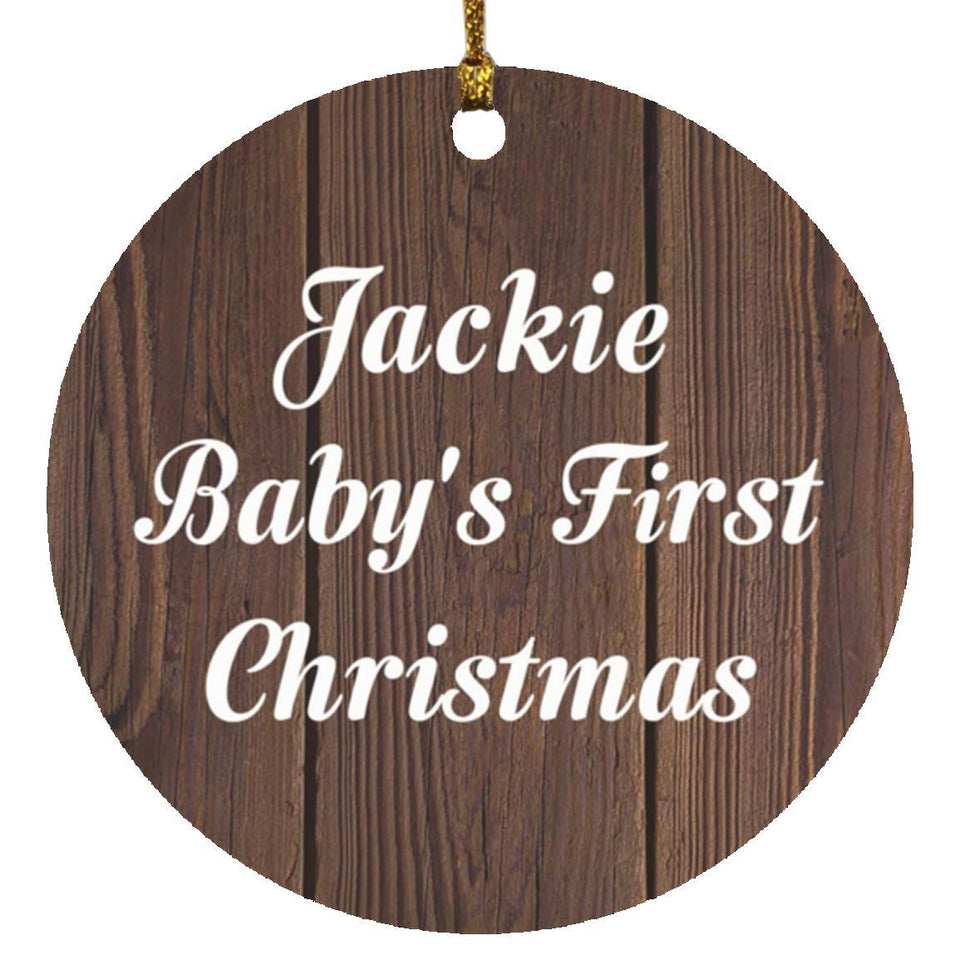 Jackie Baby's First Christmas - Circle Ornament D