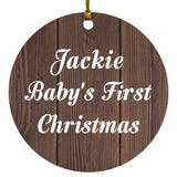 Jackie Baby's First Christmas - Circle Ornament D