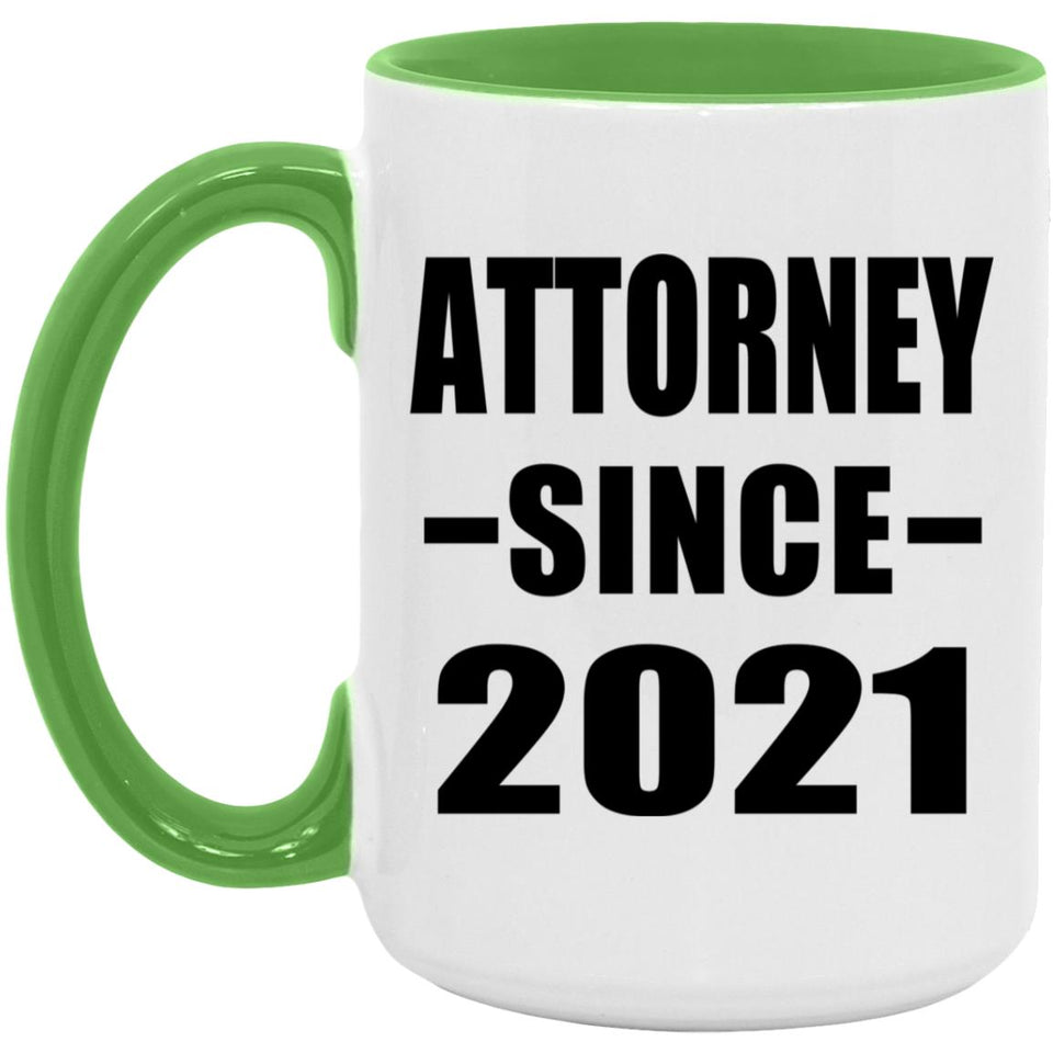 Attorney Since 2021 - 15oz Accent Mug Green