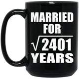 49th Anniversary Married For Square Root of 2401 Years - 15oz Coffee Mug Black