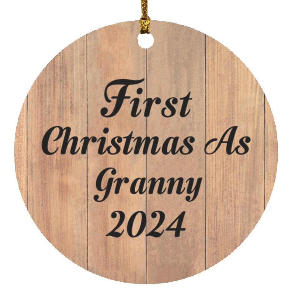 First Christmas As Granny 2024 - Circle Ornament C