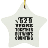23rd Anniversary Square Root of 529 Years Who's Counting - Star Ornament