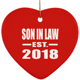 Son In Law Established EST. 2018 - Heart Ornament