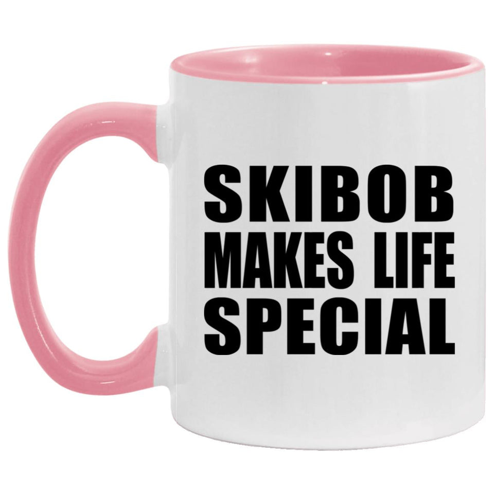 Skibob Makes Life Special - 11oz Accent Mug Pink