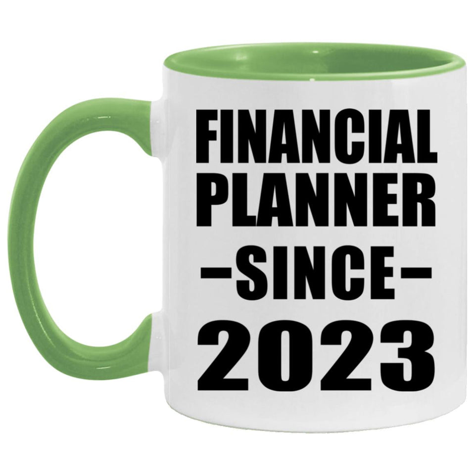 Financial Planner Since 2023 - 11oz Accent Mug Green