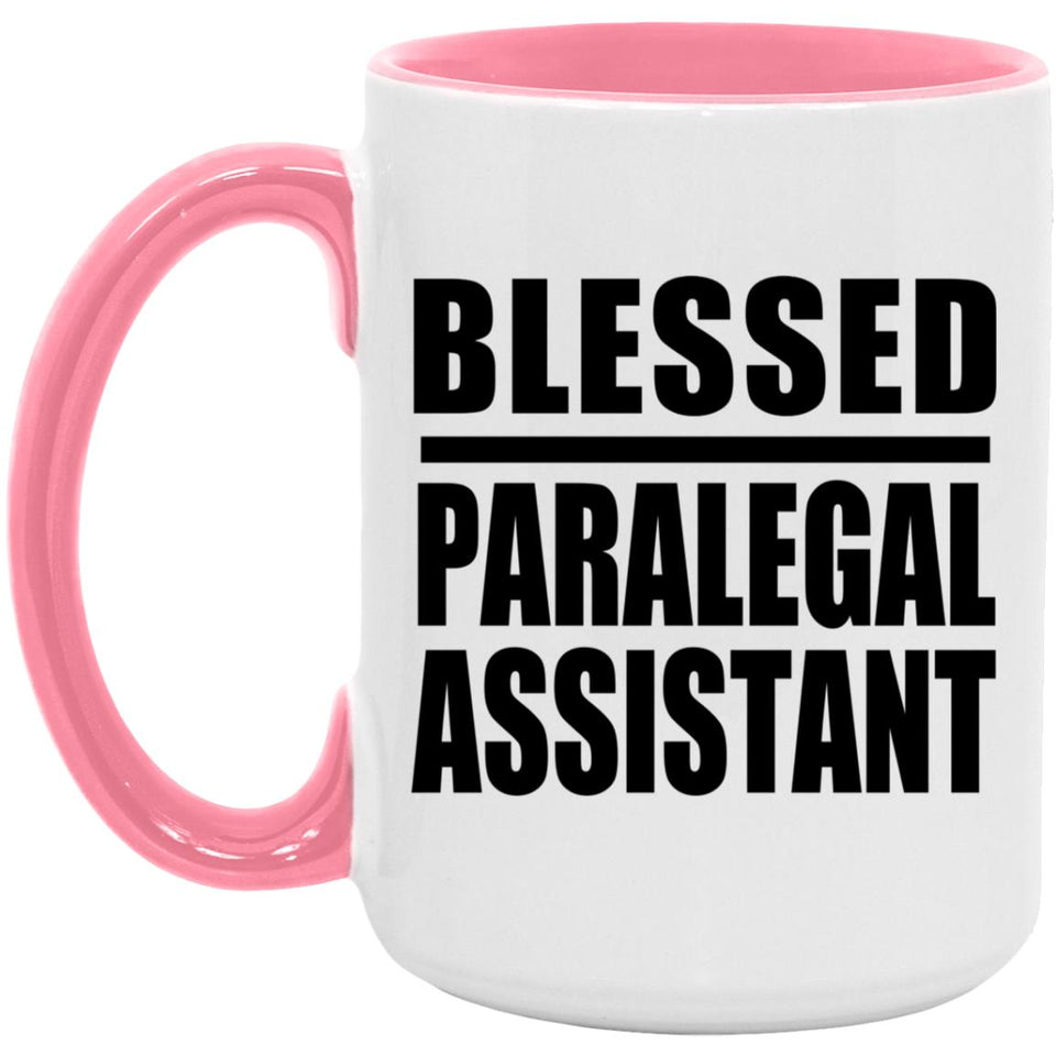 Blessed Paralegal Assistant - 15oz Accent Mug Pink