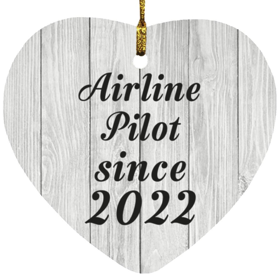 Airline Pilot Since 2022 - Heart Ornament F