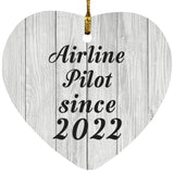 Airline Pilot Since 2022 - Heart Ornament F