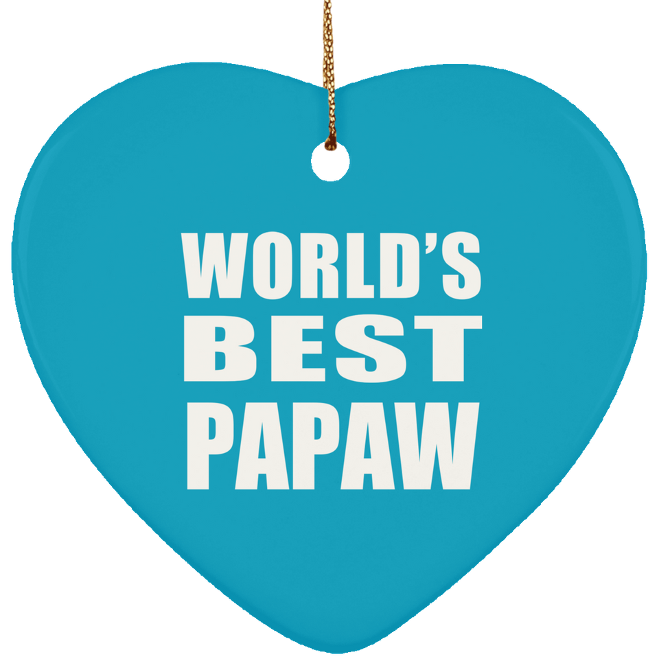 World's Best Papaw - Heart Ornament