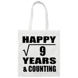 Happy 3rd Anniversary Square Root of 9 Years & Counting - Tote Bag White