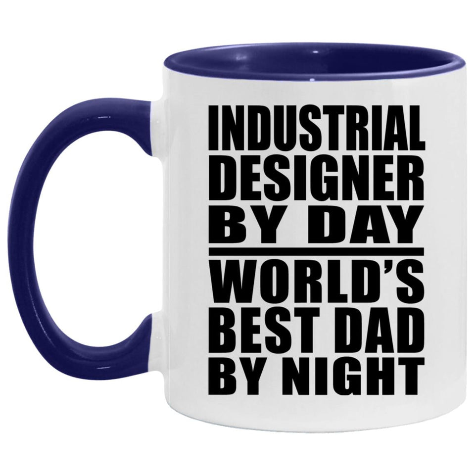 Industrial Designer By Day World's Best Dad By Night - 11oz Accent Mug Purple