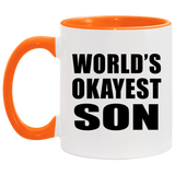 World's Okayest Son - 11oz Accent Mug Orange