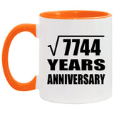 88th Anniversary Square Root of 7744 Years Anniversary - 11oz Accent Mug Orange