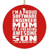 Proud Software Engineer Mom Of Awesome Son - Circle Ornament