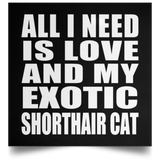 All I Need Is Love And My Exotic Shorthair Cat - Poster Square
