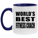 World's Best Fitness Coach - 11oz Accent Mug Purple