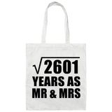 51st Anniversary Square Root of 2601 Years As Mr & Mrs - Tote Bag White