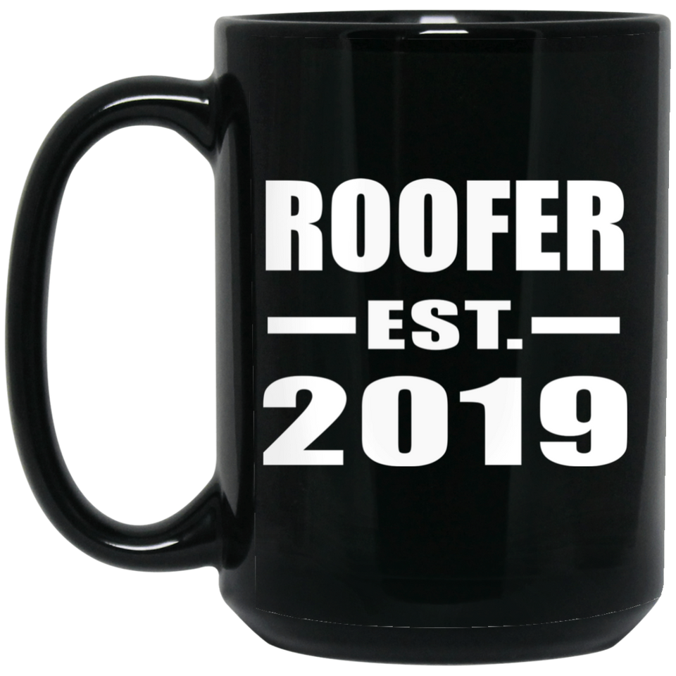 Roofer Established EST. 2019 - 15oz Coffee Mug Black