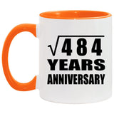 22nd Anniversary Square Root of 484 Years Anniversary - 11oz Accent Mug Orange
