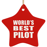 World's Best Pilot - Star Ornament