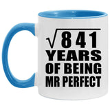 29th Anniversary Square Root of 841 Years of Mr Perfect - 11oz Accent Mug Blue