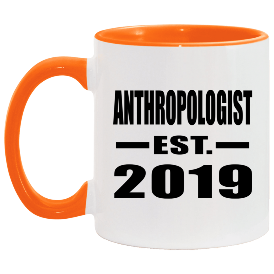 AntHRopologist Established EST. 2019 - 11oz Accent Mug Orange